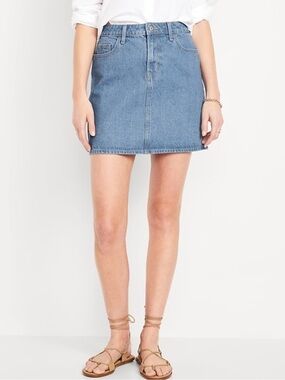 Old Navy Mid‑Rise WOW Denim Skirt – Size 12 | Y2K Revival | Everyday Casual |